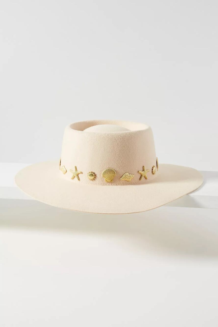NWT Lack of Color Seaside Trimmed Boater Hat in Ivory Size Small (55cm)